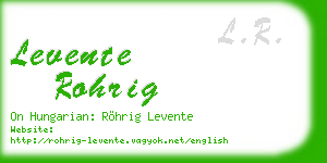 levente rohrig business card