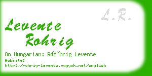 levente rohrig business card